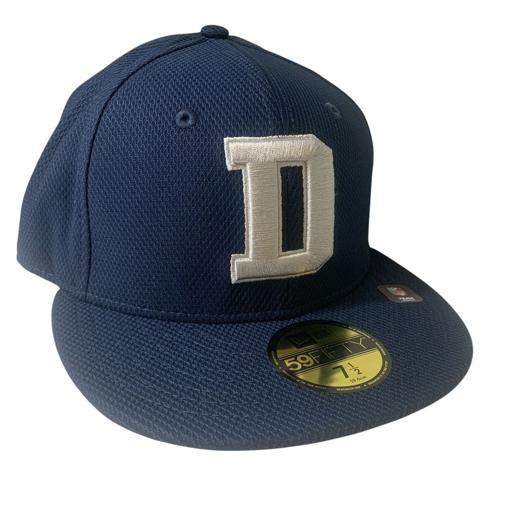 New Era Dallas Cowboys 59FIFTY NFL Navy Coach D Navy Fitted Cap Hat Size 7 1/2
